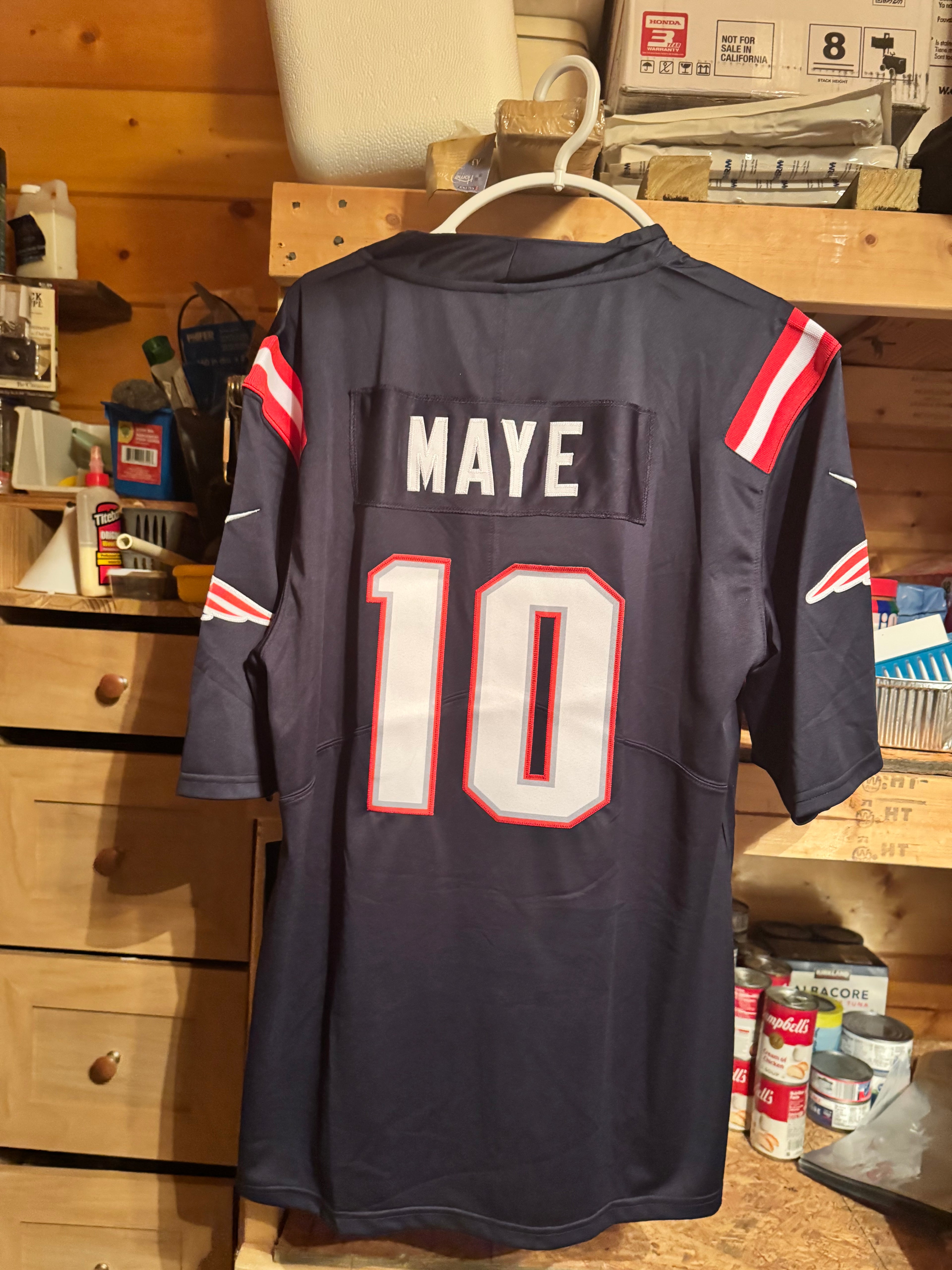 New England Patriots #10 Drake Maye Nike Game Jersey - Super Bowl LX Patch