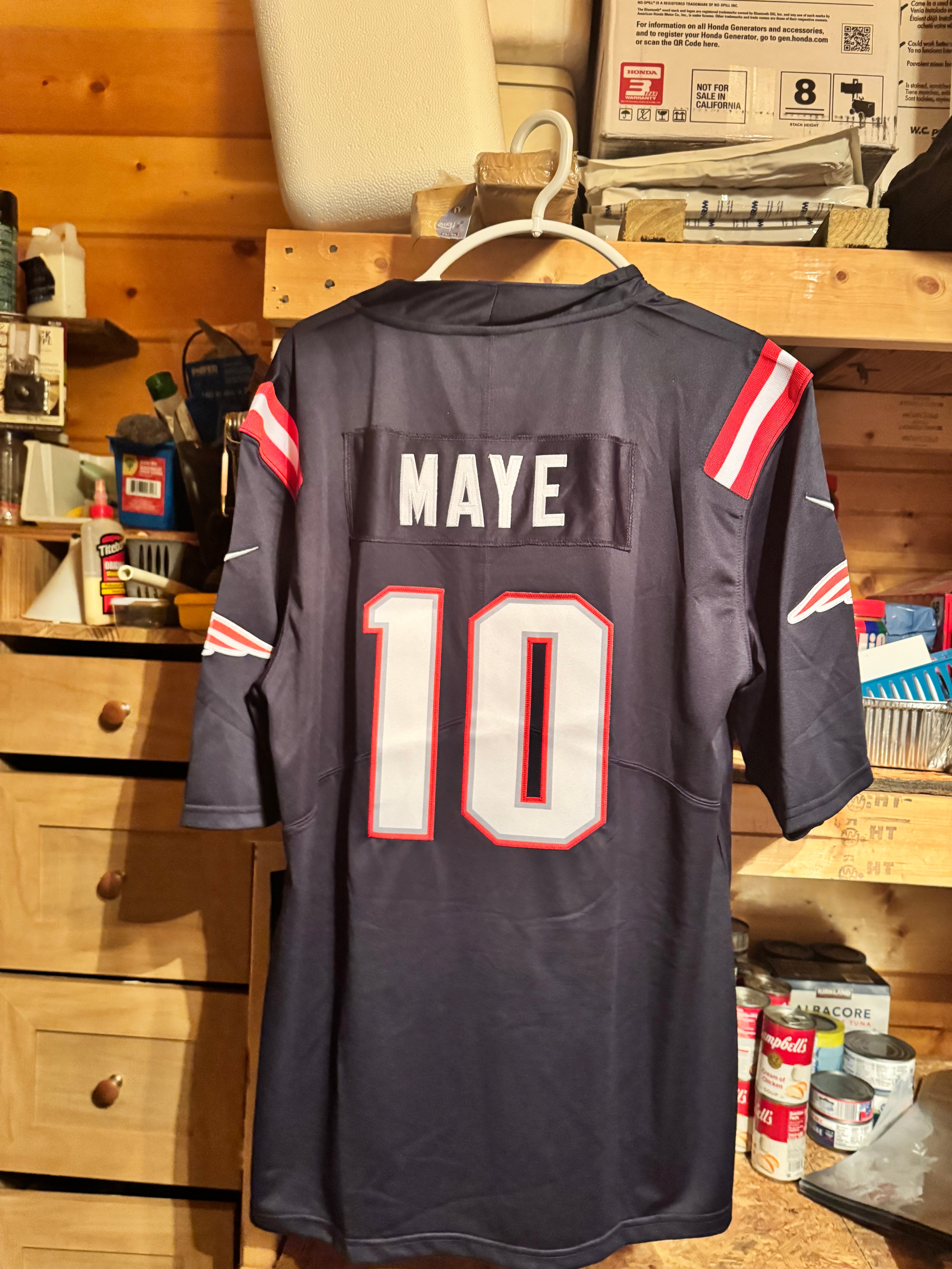 New England Patriots #10 Drake Maye Nike Game Jersey - Super Bowl LX Patch