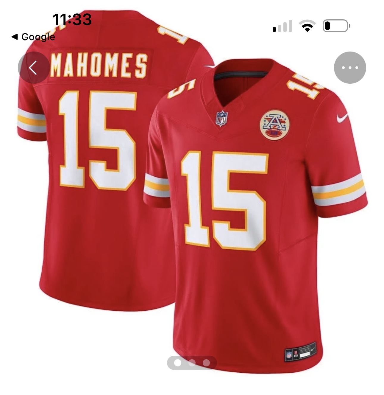 Kansas City Chiefs NFL Jersey. #15-(Patrick Mahomes)