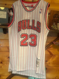 Michael Jordan 1996 Chicago Bulls Mitchell & Ness Authentic White Pinstripe Jersey