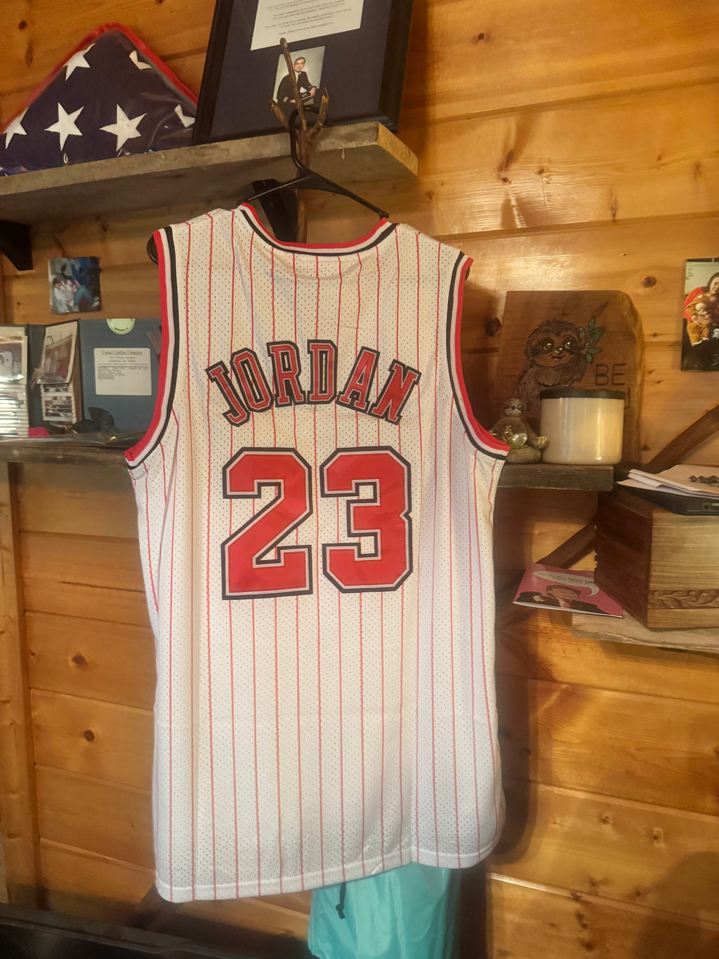Michael Jordan 1996 Chicago Bulls Mitchell & Ness Authentic White Pinstripe Jersey