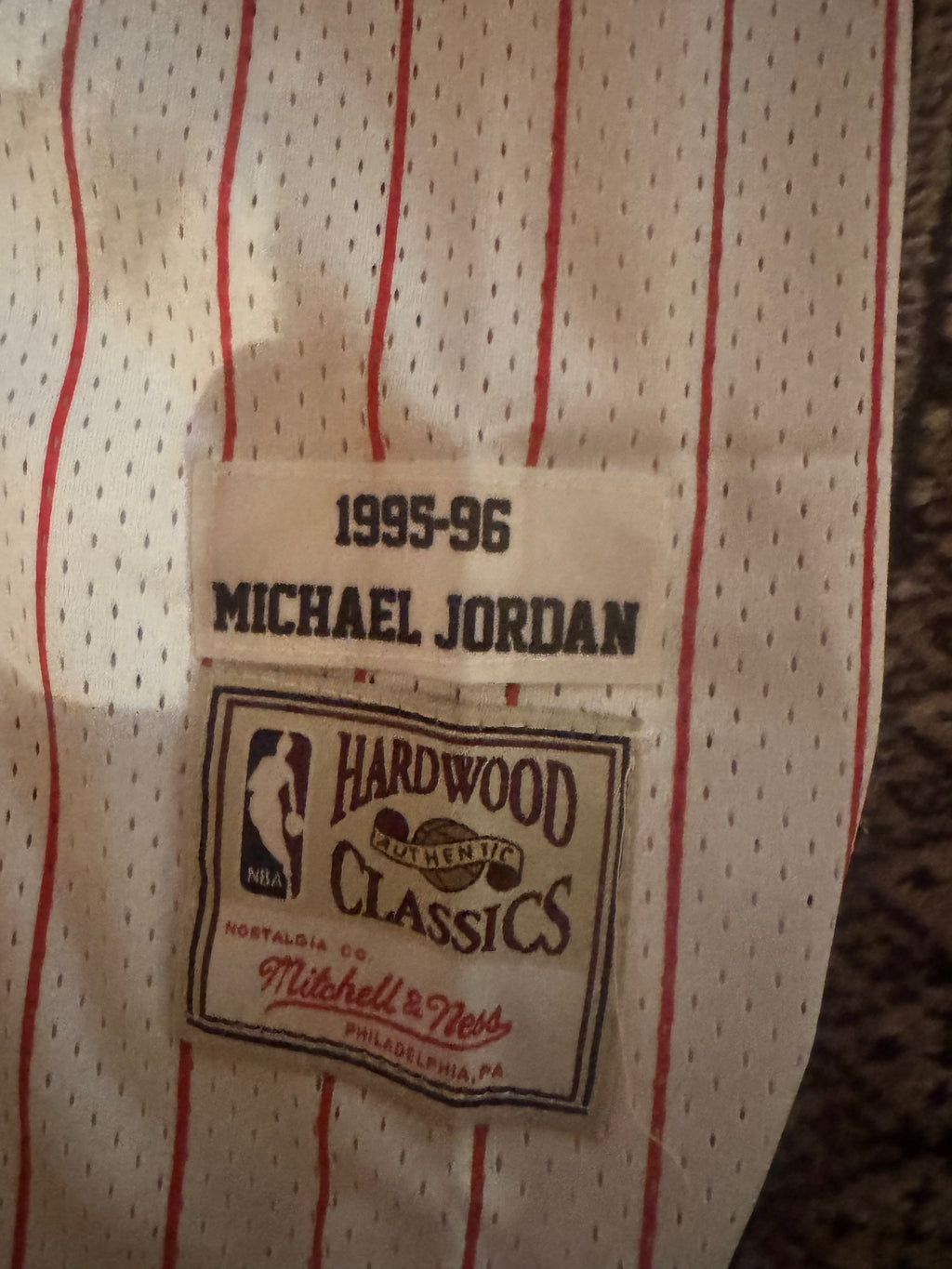 Michael Jordan 1996 Chicago Bulls Mitchell & Ness Authentic White Pinstripe Jersey