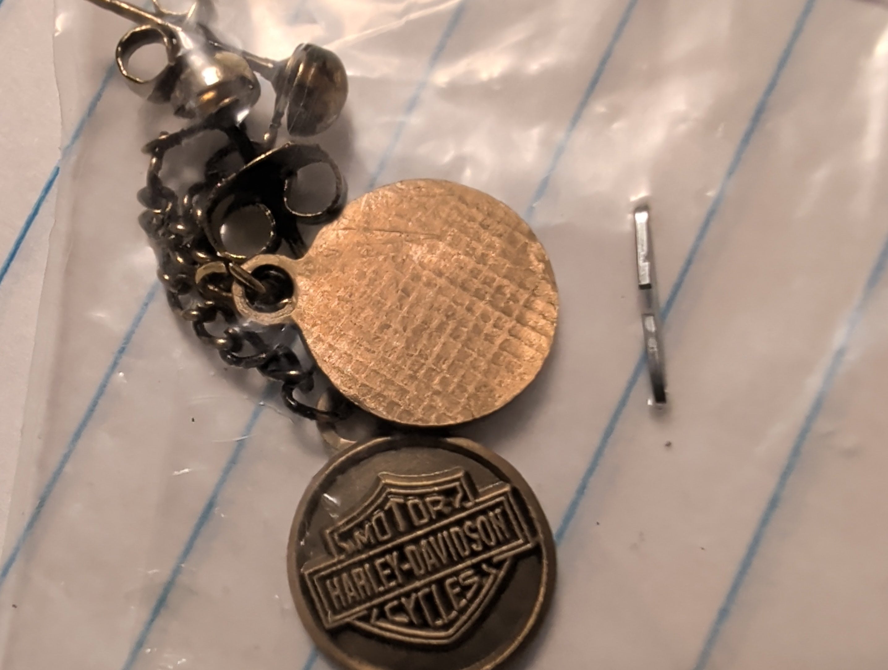 Vintage Harley-Davidson Biker Dangle Chain Earrings – 🏍️