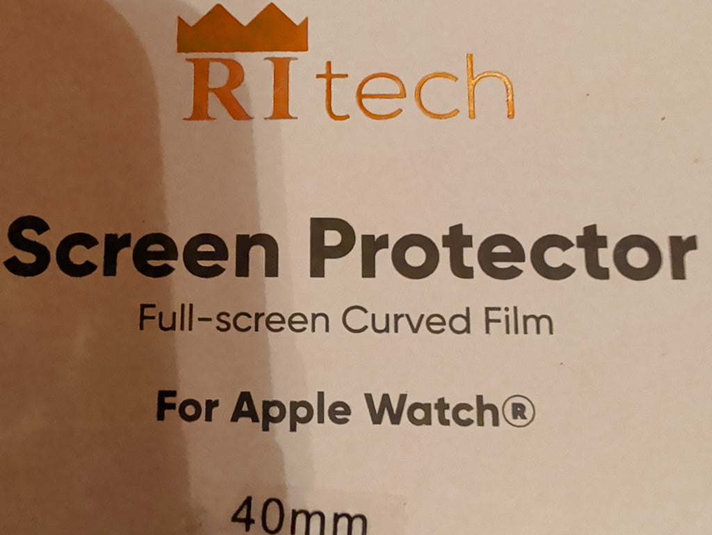 RItech Apple Watch 40mm Screen Protector - 2-Pack Full-Screen Curved Film.NEW!