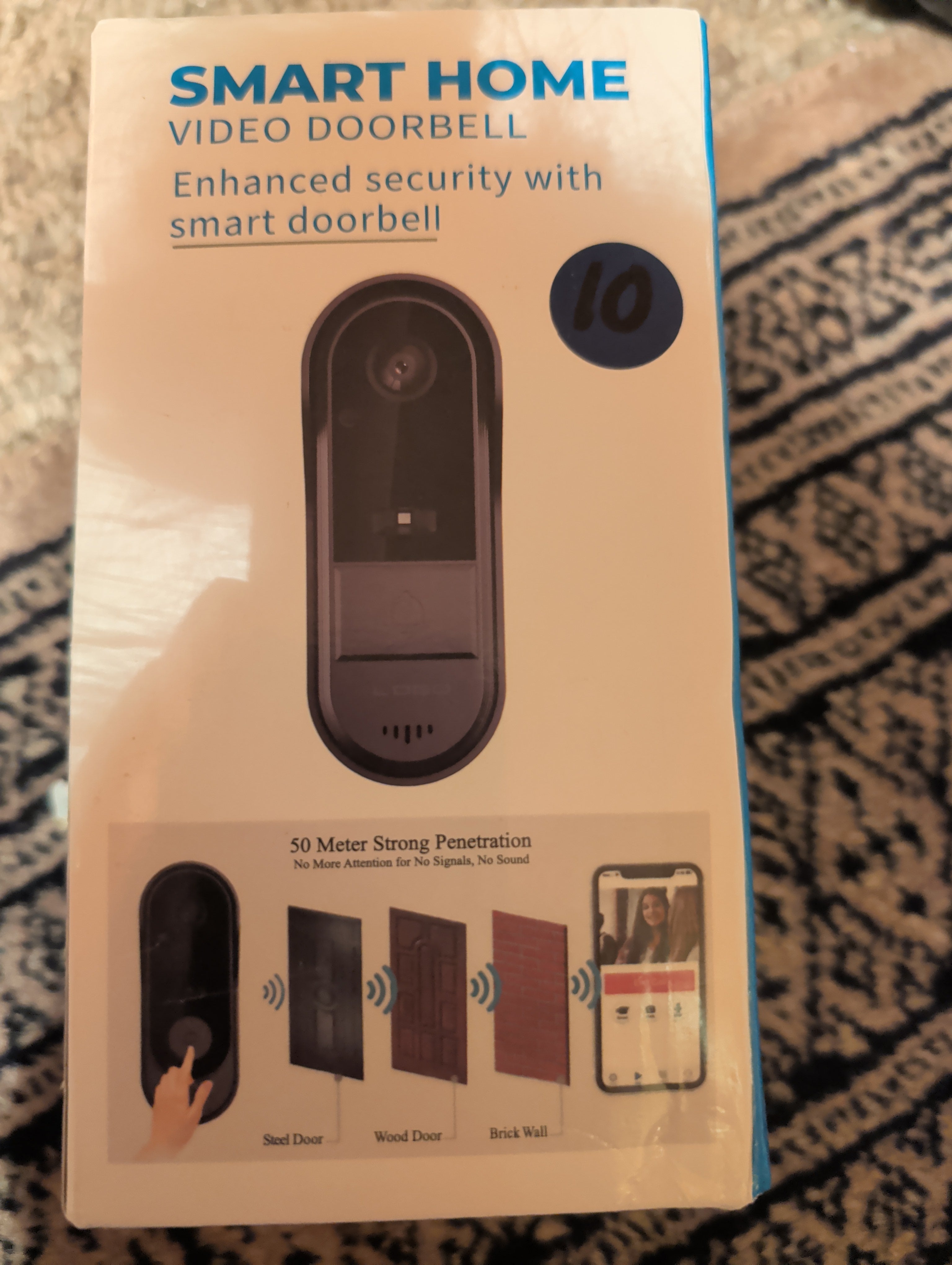 Smart Home Video Doorbell - Wireless Wi-Fi Security Camera with 2-Way Audio.New!