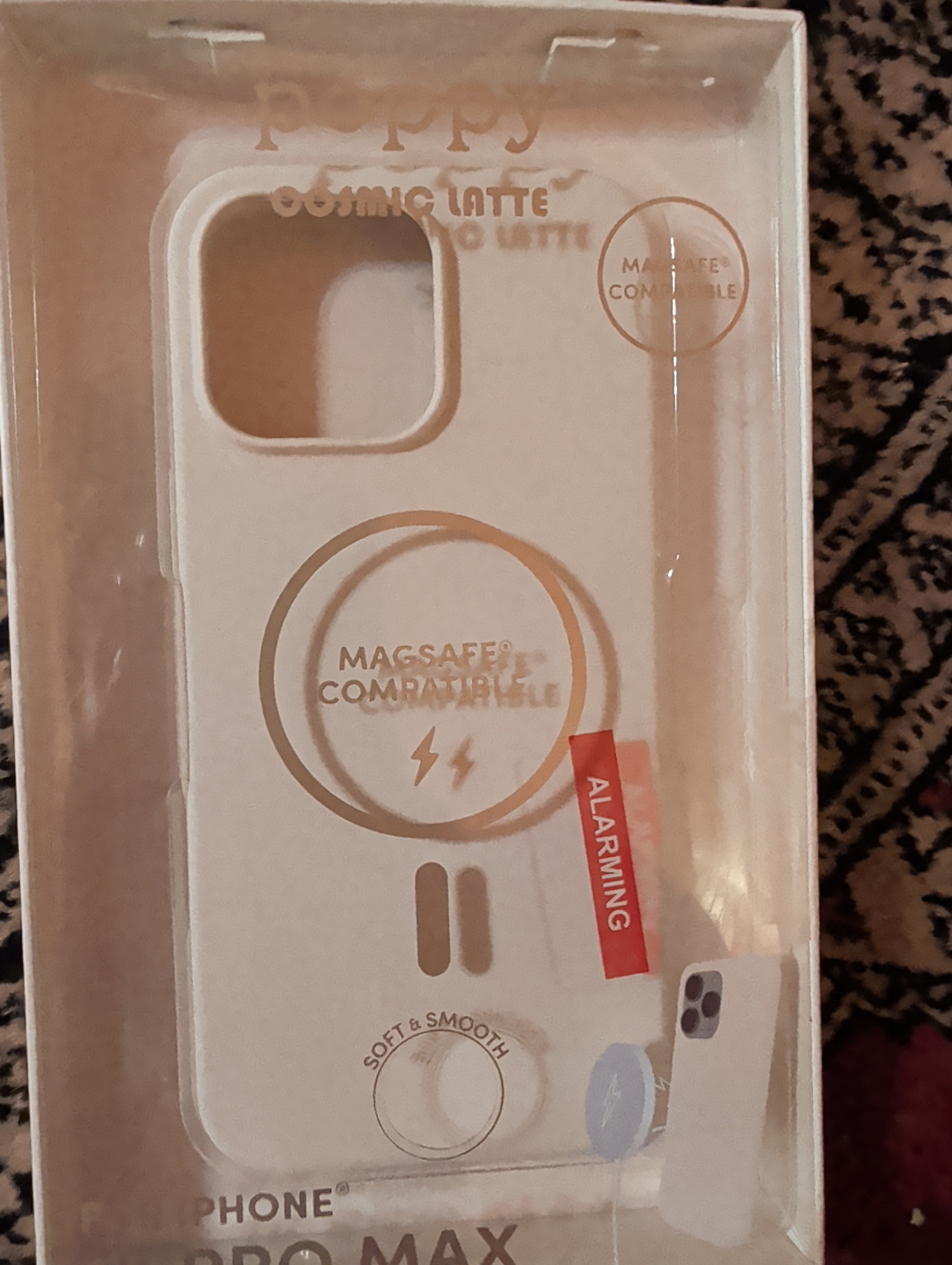 XO Poppy iPhone 16 Pro Max Case - Cosmic Latte Silicone (MagSafe).New!