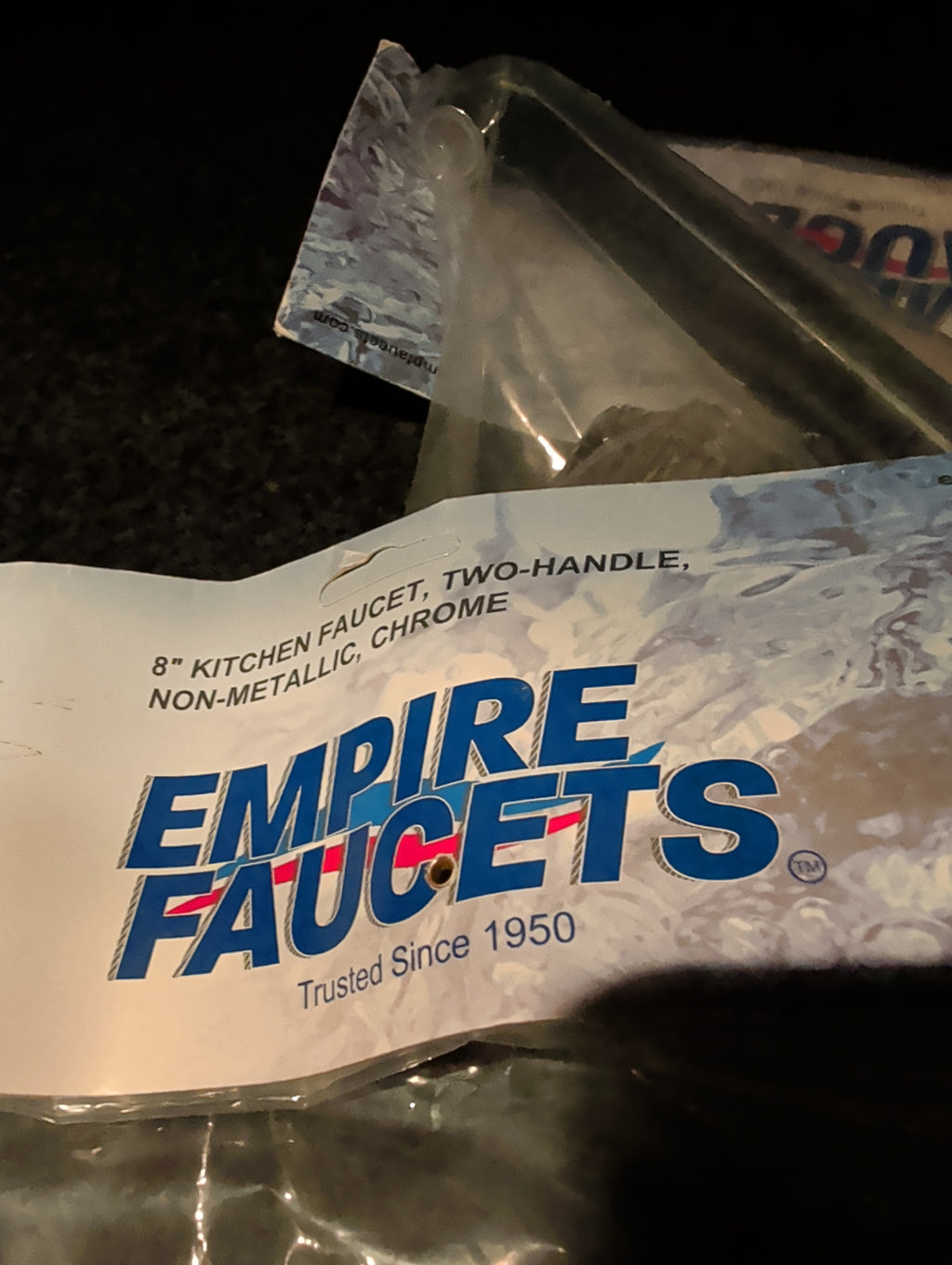 New! Empire Faucets 8" Kitchen Faucet - Two-Handle Non-Metallic Chrome RV/Home