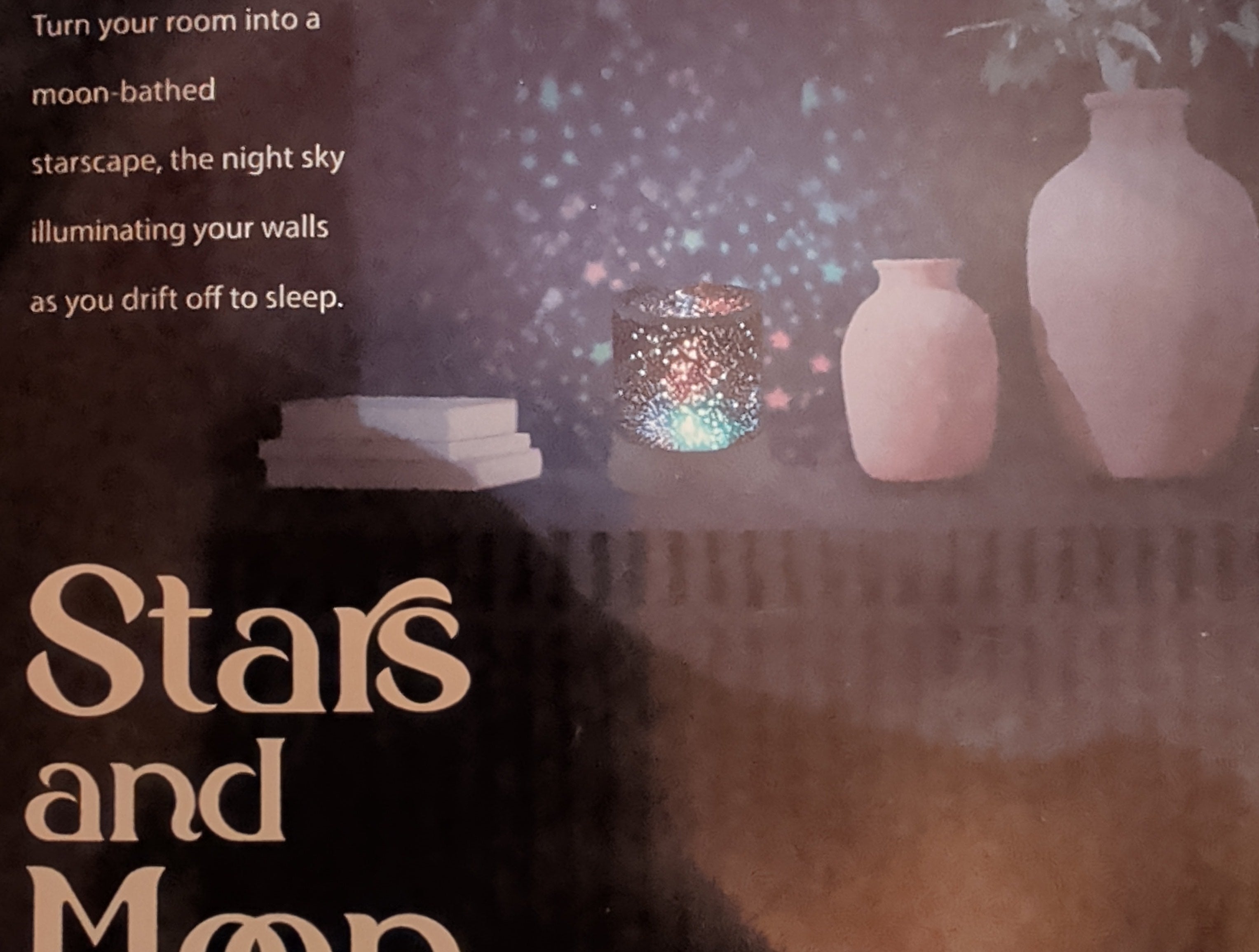 New! Brilliant Innovations Stars and Moon Projector Light - Dual Mode Night Light