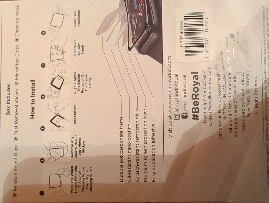 RItech Apple Watch 40mm Screen Protector - 2-Pack Full-Screen Curved Film.NEW!