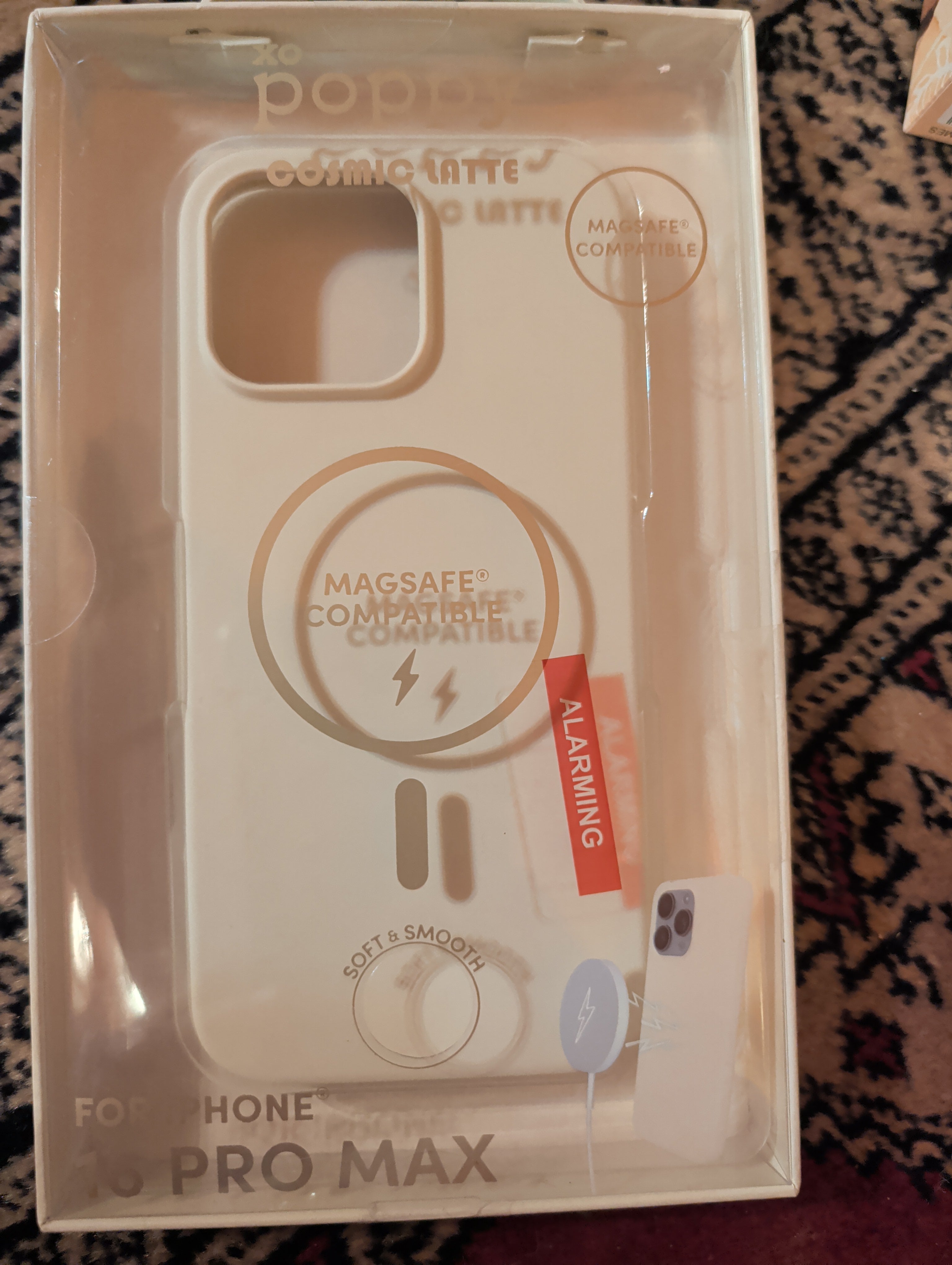 XO Poppy iPhone 16 Pro Max Case - Cosmic Latte Silicone (MagSafe).New!