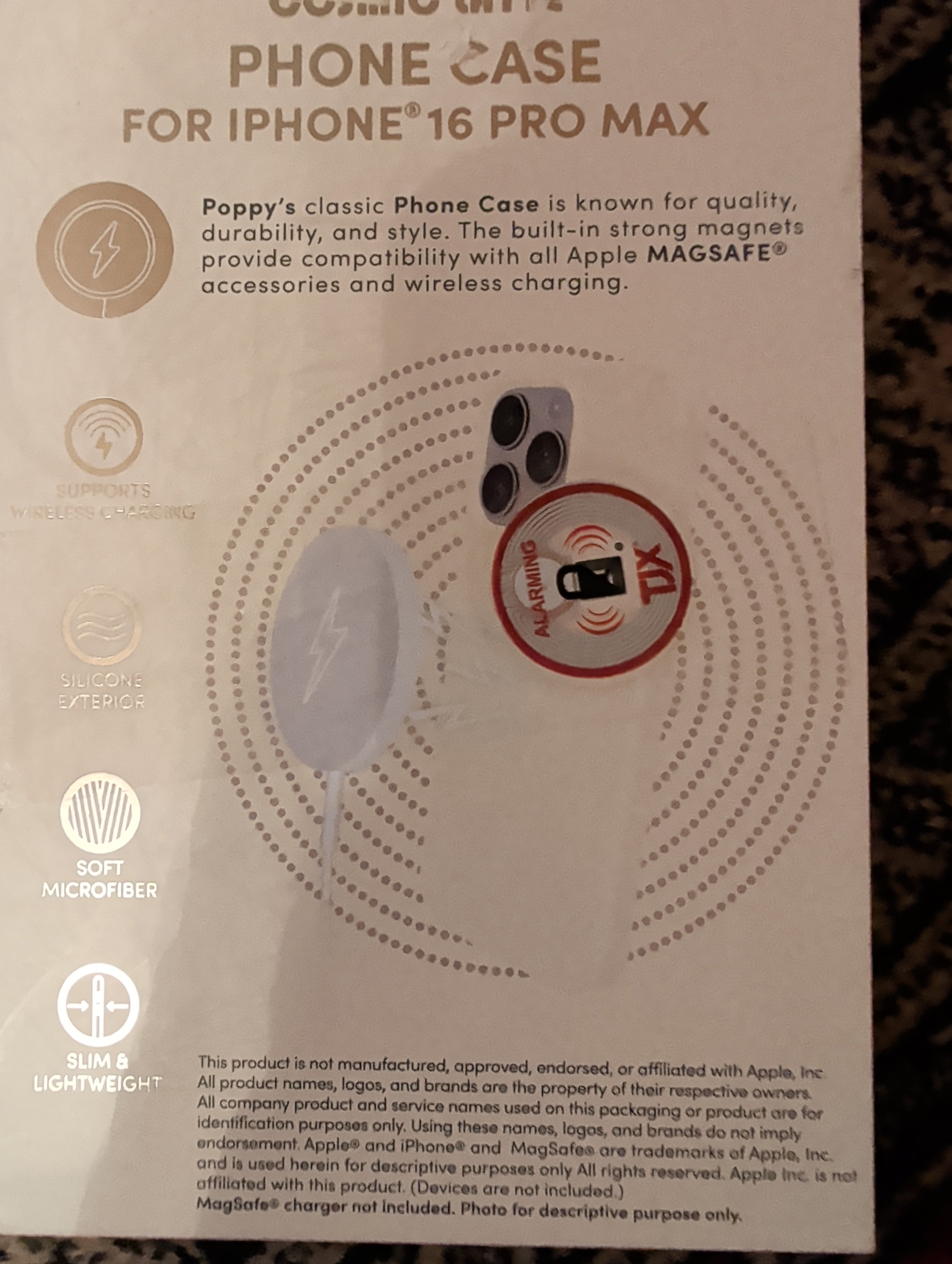XO Poppy iPhone 16 Pro Max Case - Cosmic Latte Silicone (MagSafe).New!