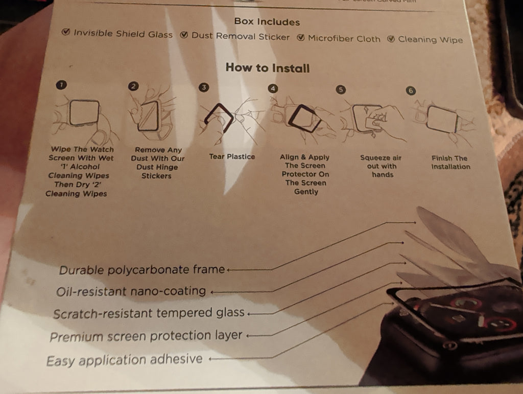 RItech Apple Watch 40mm Screen Protector - 2-Pack Full-Screen Curved Film.NEW!